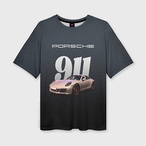 Женская футболка оверсайз Спортивный автомобиль Porsche 911 / 3D-принт – фото 1
