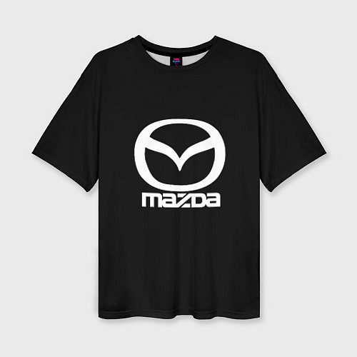 Женская футболка оверсайз Mazda logo white / 3D-принт – фото 1