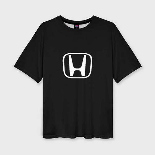 Женская футболка оверсайз Honda white logo / 3D-принт – фото 1