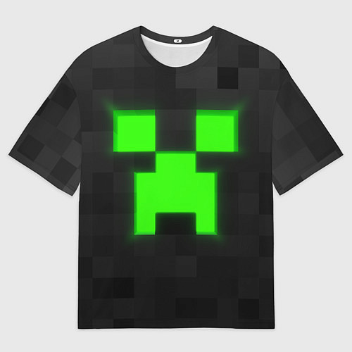 Женская футболка оверсайз Скин майнкрафт крипер / 3D-принт – фото 1