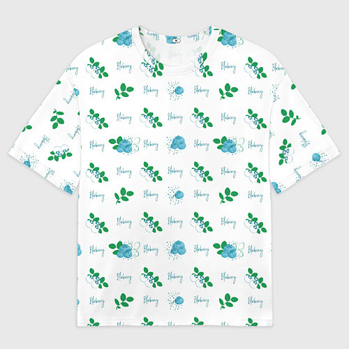 Женская футболка оверсайз Сочные ягоды голубики / 3D-принт – фото 1