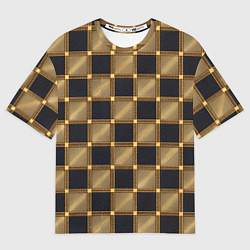 Футболка оверсайз женская Узор в шахматную клетку из квадратов, цвет: 3D-принт