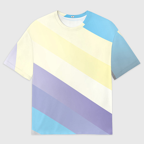 Женская футболка оверсайз Паттерн цветные волны - color waves / 3D-принт – фото 1