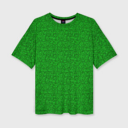 Женская футболка оверсайз Зеленая трава узор