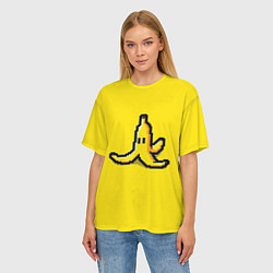 Футболка оверсайз женская Пиксельная кожура банана, цвет: 3D-принт — фото 2