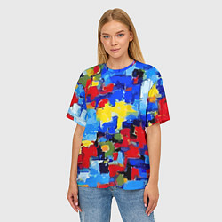 Футболка оверсайз женская Смелые мазки яркой краски - нейросеть, цвет: 3D-принт — фото 2