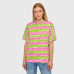 Футболка оверсайз женская Summer pattern, цвет: 3D-принт — фото 2