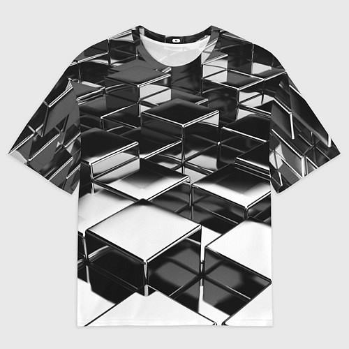 Женская футболка оверсайз Хромированная абстракция / 3D-принт – фото 1