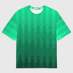 Женская футболка оверсайз Зелёный абстрактный градиент