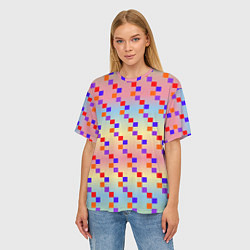 Футболка оверсайз женская Тетрис импровизированный, цвет: 3D-принт — фото 2