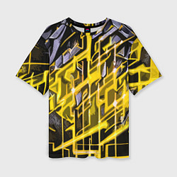 Футболка оверсайз женская Yellow and white abstraction, цвет: 3D-принт