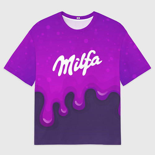 Женская футболка оверсайз Милфа фиолетовые капли / 3D-принт – фото 1
