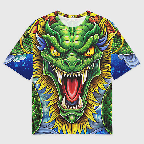 Женская футболка оверсайз Крупная агрессивная змея / 3D-принт – фото 1