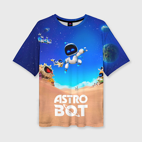 Женская футболка оверсайз Astro bot персонажи / 3D-принт – фото 1