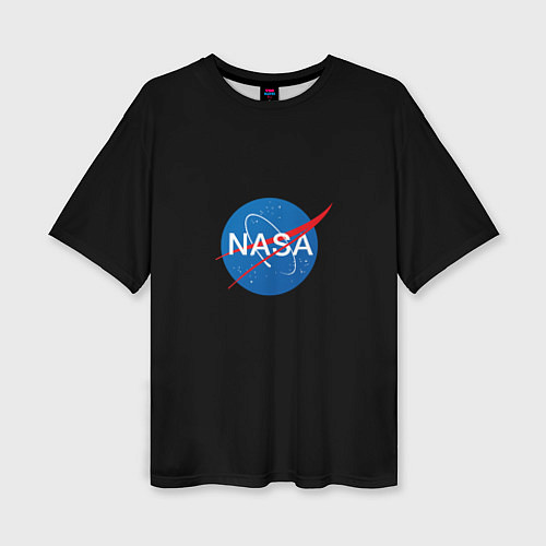 Женская футболка оверсайз Nasa logo space blue / 3D-принт – фото 1