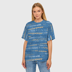 Футболка оверсайз женская Фитнес графика, цвет: 3D-принт — фото 2