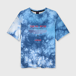 Женская футболка оверсайз Tokyo: tie-dye blue