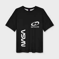 Футболка оверсайз женская Nasa space logo white, цвет: 3D-принт