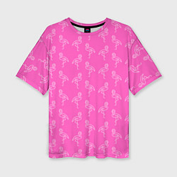 Женская футболка оверсайз Пара розовых фламинго
