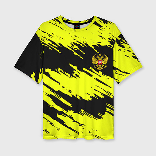 Женская футболка оверсайз Российская империя краски жёлтые / 3D-принт – фото 1