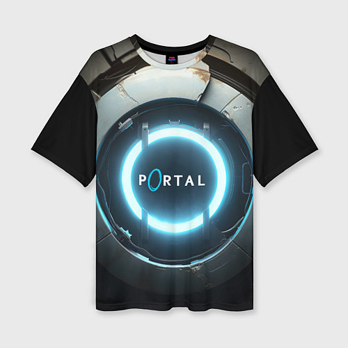 Женская футболка оверсайз Portal logo game / 3D-принт – фото 1