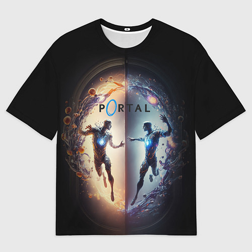 Женская футболка оверсайз Люди в портале / 3D-принт – фото 1