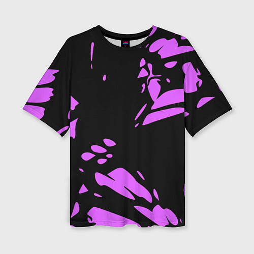 Женская футболка оверсайз Фиолетовая абстракция / 3D-принт – фото 1