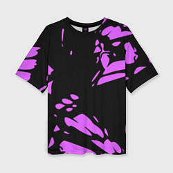 Женская футболка оверсайз Фиолетовая абстракция
