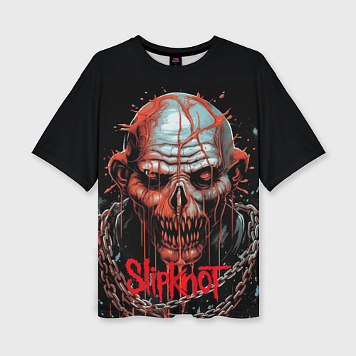 Женская футболка оверсайз Slipknot зомби в цепи / 3D-принт – фото 1