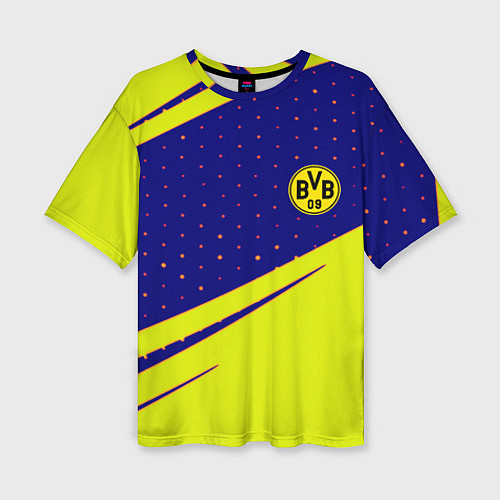 Женская футболка оверсайз Borussia logo geometry / 3D-принт – фото 1