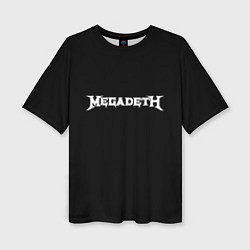 Женская футболка оверсайз Megadeth logo white