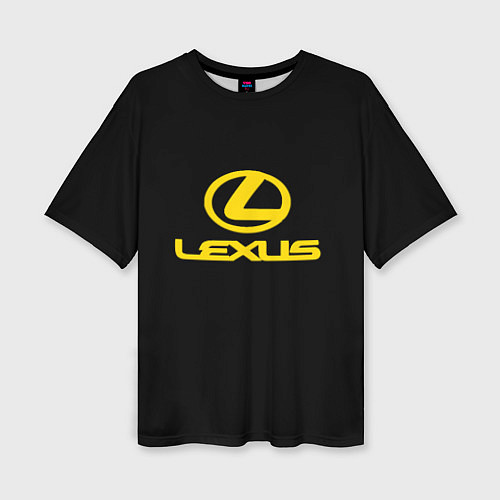 Женская футболка оверсайз Lexus yellow logo / 3D-принт – фото 1