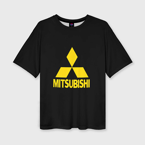 Женская футболка оверсайз Mitsubishi logo yelow / 3D-принт – фото 1