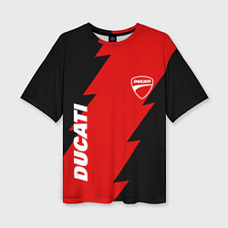 Женская футболка оверсайз Ducati - logo