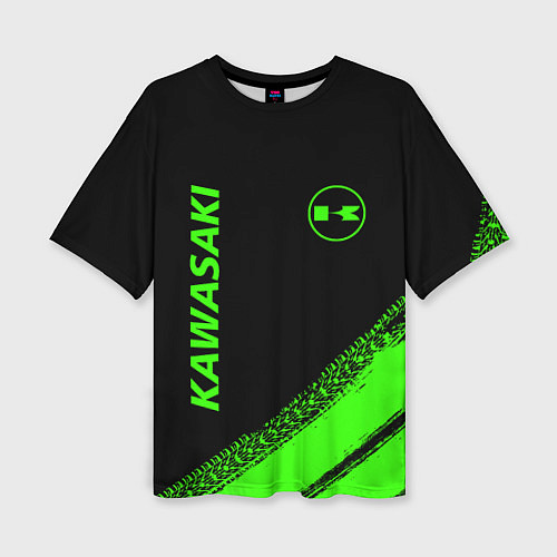 Женская футболка оверсайз Kawasaki - logo / 3D-принт – фото 1