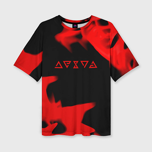 Женская футболка оверсайз Ведьмак лого огонь / 3D-принт – фото 1
