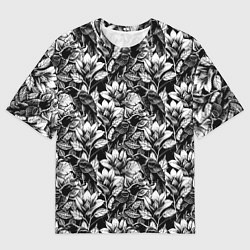 Футболка оверсайз женская Вороны в цветах, цвет: 3D-принт