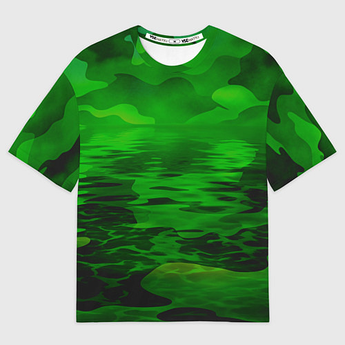 Женская футболка оверсайз Камуфляж с водой / 3D-принт – фото 1