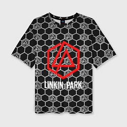 Женская футболка оверсайз Linkin park logo pattern