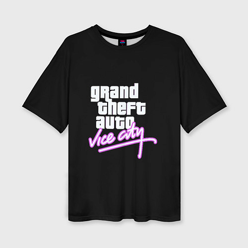 Женская футболка оверсайз GTA vice city logo / 3D-принт – фото 1