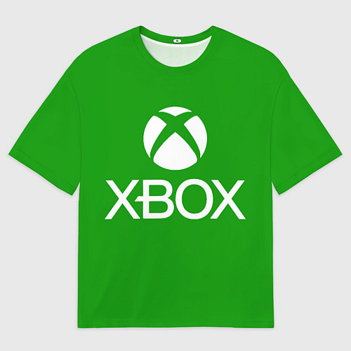 Женская футболка оверсайз X-box logo green / 3D-принт – фото 1