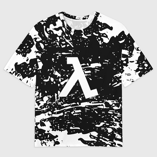 Женская футболка оверсайз Half life краски белые игра / 3D-принт – фото 1