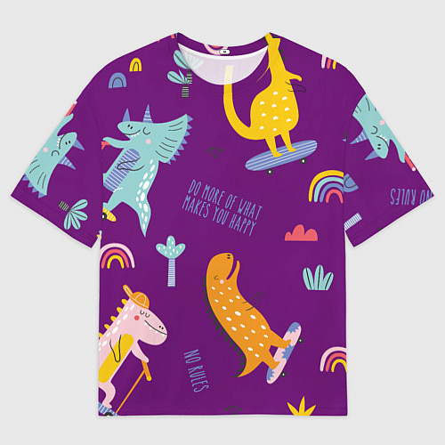 Женская футболка оверсайз No rules / 3D-принт – фото 1