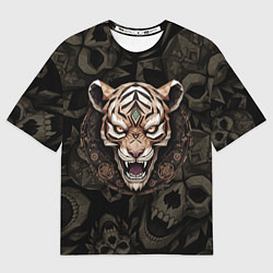 Футболка оверсайз женская Магический тигр с древними рунами, цвет: 3D-принт