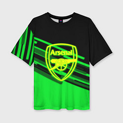 Футболка оверсайз женская Arsenal geometry line green, цвет: 3D-принт