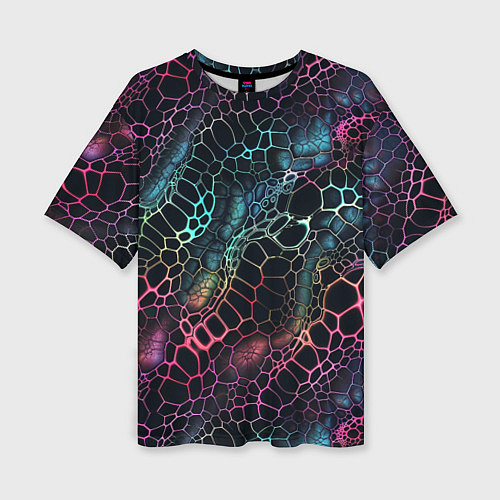 Женская футболка оверсайз Змеиный принт / 3D-принт – фото 1