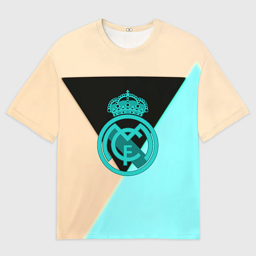 Женская футболка оверсайз Реал мадрид спорт геометрия / 3D-принт – фото 1