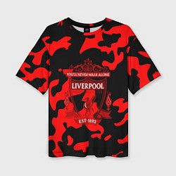 Футболка оверсайз женская Liverpool камуфляжный стиль, цвет: 3D-принт