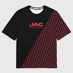 Футболка оверсайз женская Jac motors чёрно-розовый шахматка, цвет: 3D-принт