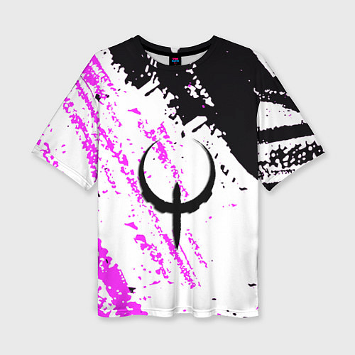 Женская футболка оверсайз Quake краски неон / 3D-принт – фото 1